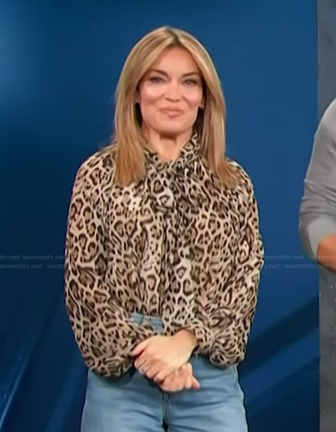 Kit's leopard print blouse on Access Hollywood