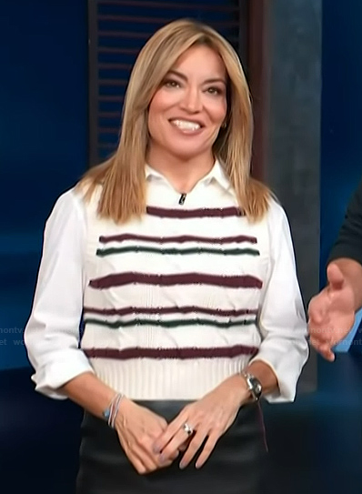 Kit’s stripe knit vest on Access Hollywood