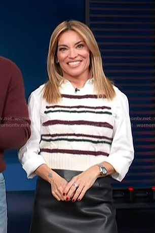 Kit’s stripe knit vest on Access Hollywood
