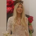 Kitty’s white lace mini dress on Selling Sunset