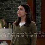 Kristina’s green v-neck cardigan on General Hospital