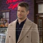 Kyle’s beige checked coat on The Young and the Restless
