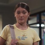 Yellow embroidered tee on Bel-Air