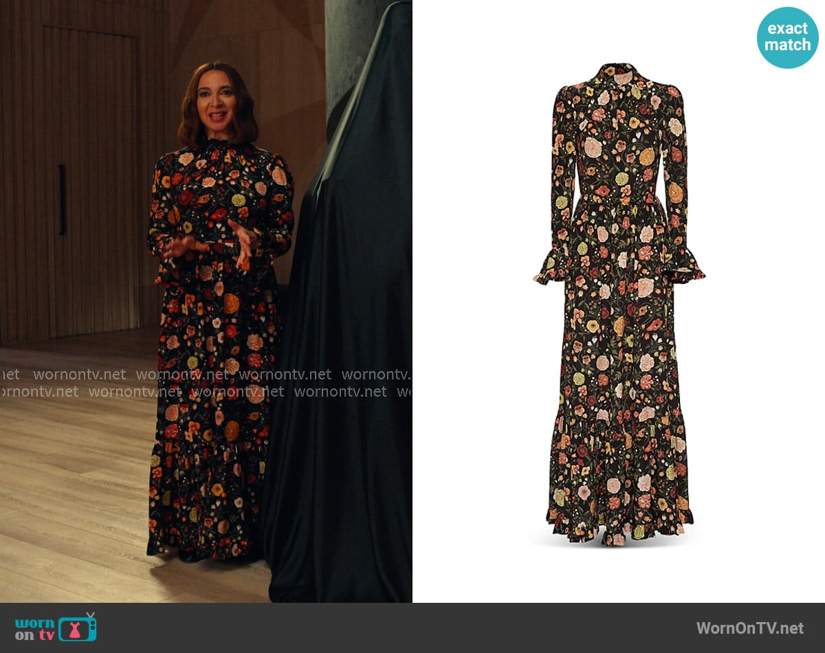 La DoubleJ Visconti Silk Gown worn by Molly Novak (Maya Rudolph) on Loot