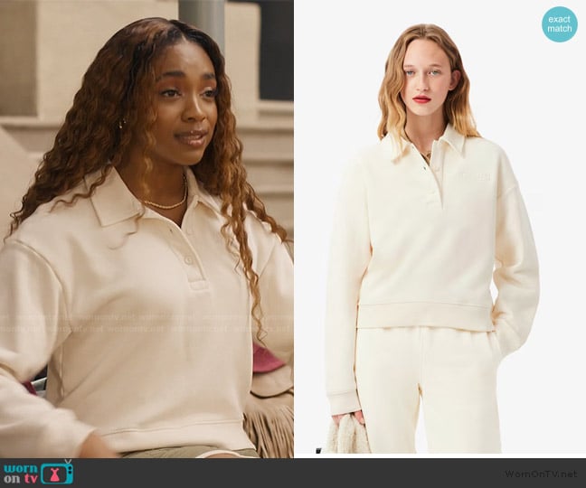 Lacoste Polo Collar Sweatshirt worn by Lisa (Simone Joy Jones) on Bel-Air