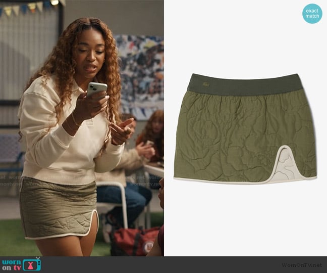 Lacoste Reversible Embroidered Quilted Mini Skirt worn by Lisa (Simone Joy Jones) on Bel-Air
