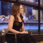 Lacey Chabert’s black mesh ruffle dress on Live with Kelly and Mark