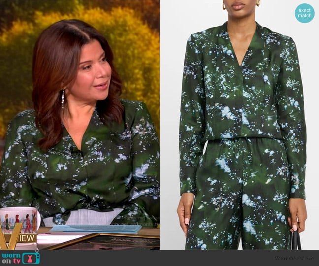 Lafayette 148 Silk Blouse worn by Ana Navarro on The View