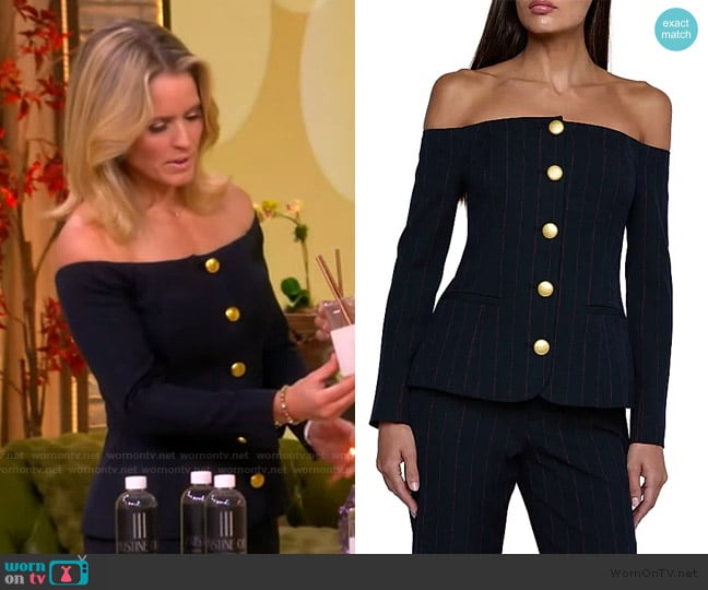 Sara’s blue pinstripe vest on The View Sara’s blue pinstripe vest on The View