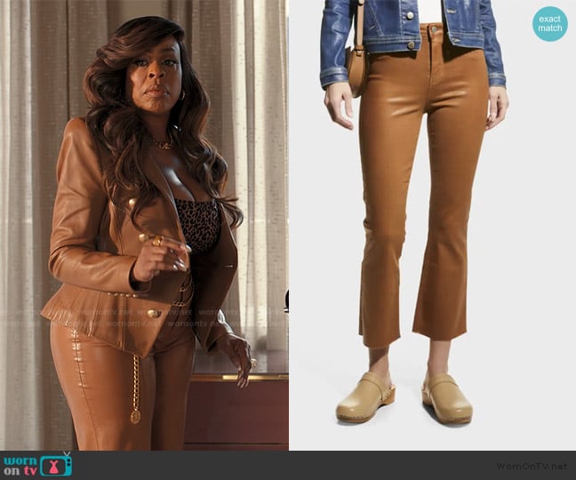 L'Agence Kendra High-Rise Coated Crop Flare Jeans worn by Emerald Greene (Niecy Nash-Betts) on Alls Fair