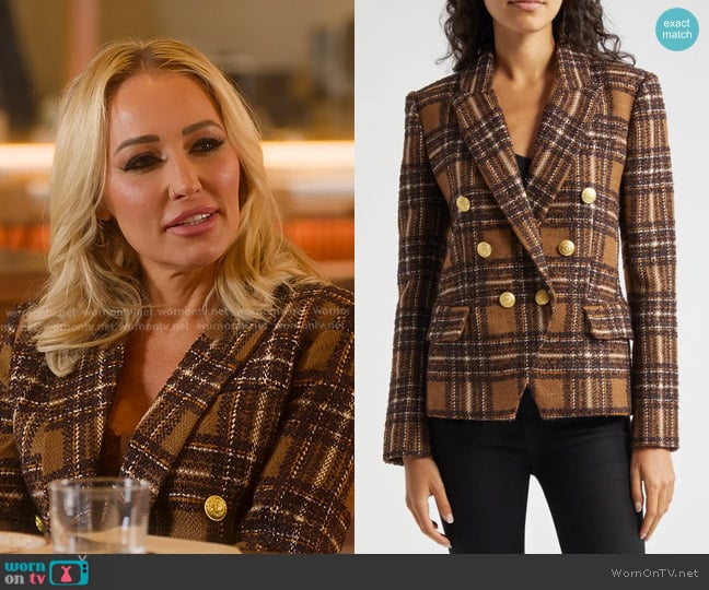 L'Agence Kenzie Double Breasted Blazer worn by Mary Fitzgerald on Selling Sunset