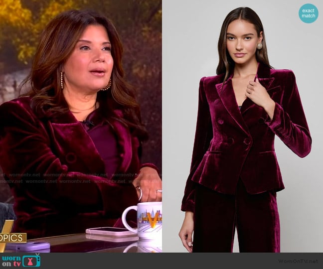 Ana’s burgundy velvet blazer on The View