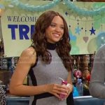 Lani’s grey herringbone tie waist dress on Days of our Lives