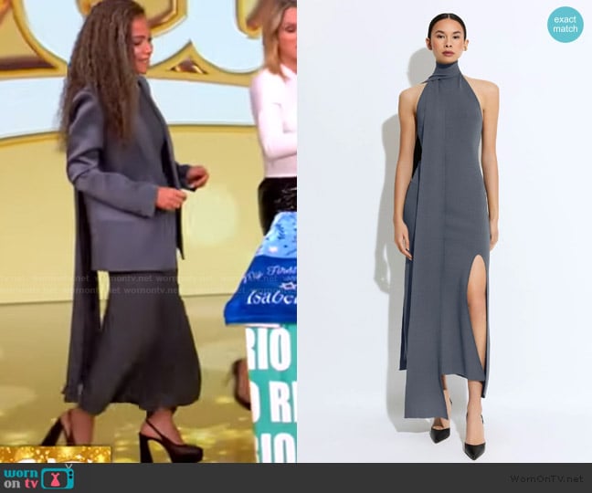 Sunny’s gray drape dress on The View Sunny’s gray drape dress on The View