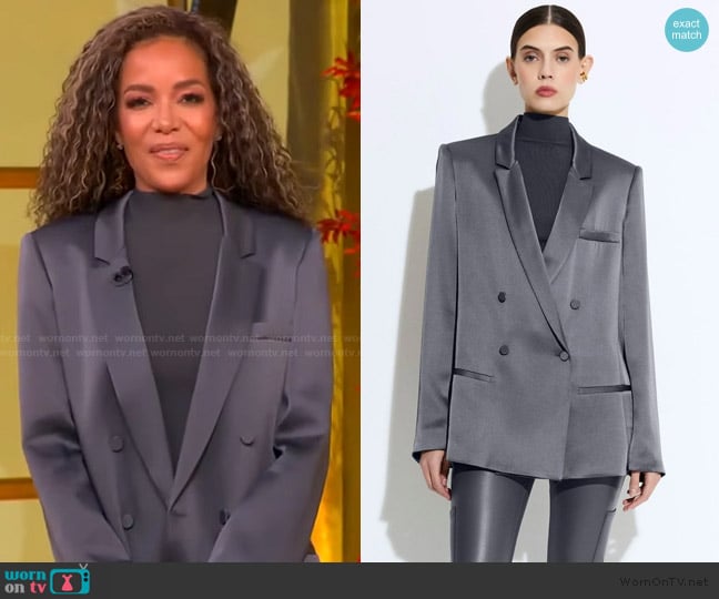 Sunny’s gray satin blazer on The View Sunny’s gray satin blazer on The View