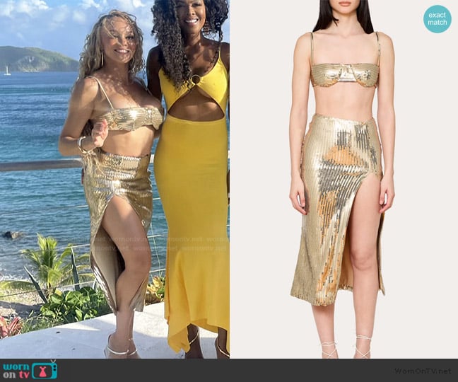 LaQuan Smith Sequin Bra Top worn by Ashley Darby on The Real Housewives of Potomac