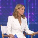Lara’s white pleated blazer on Good Morning America