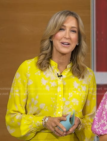 Lara's yellow floral blouse on Good Morning America