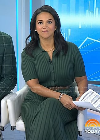 Laura’s green ribbed knit dress on Today