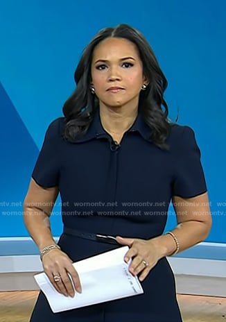 Laura's navy collared mini dress on Today