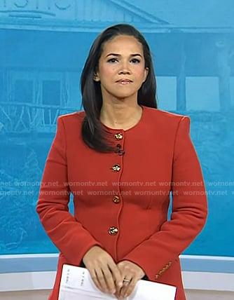 Laura’s red collarless blazer on Today