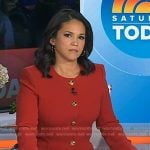 Laura’s red collarless blazer on Today
