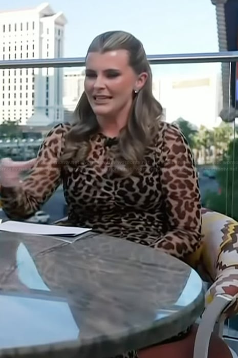 Lauren Herbert’s leopard print mesh dress on E! News