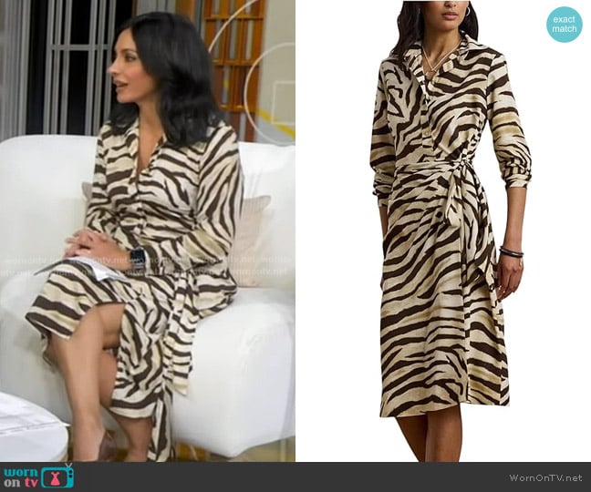 Dr. Tara Narula’s zebra print shirtdress on GMA