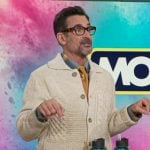 Lawrence Zarian’s cable knit cardigan on The Kelly Clarkson Show