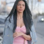 Layla’s pink off shoulder dress and jacket on The Secret Lives of Mormon Wives