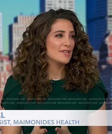 Leah Croll’s green cap sleeve dress on Good Morning America