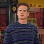 Leo’s blue striped sweater on Days of our Lives