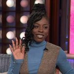 Leora’s tweed mini dress on The Kelly Clarkson Show