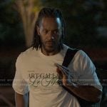 Lewis’s white graphic print tee on Reasonable Doubt