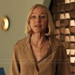 Liberty’s beige collared blouse and pants on Alls Fair