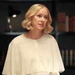 Liberty’s white cape blouse on Alls Fair