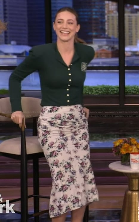 Lili Reinhart's floral skirt on Live with Kelly and Mark