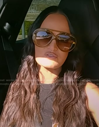Lisa’s beige aviator sunglasses on The Real Housewives of Salt Lake City