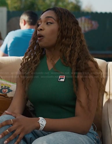 Lisa’s green v-neck top on Bel-Air