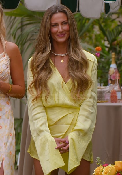 Lisa's yellow satin mini dress on Selling the OC