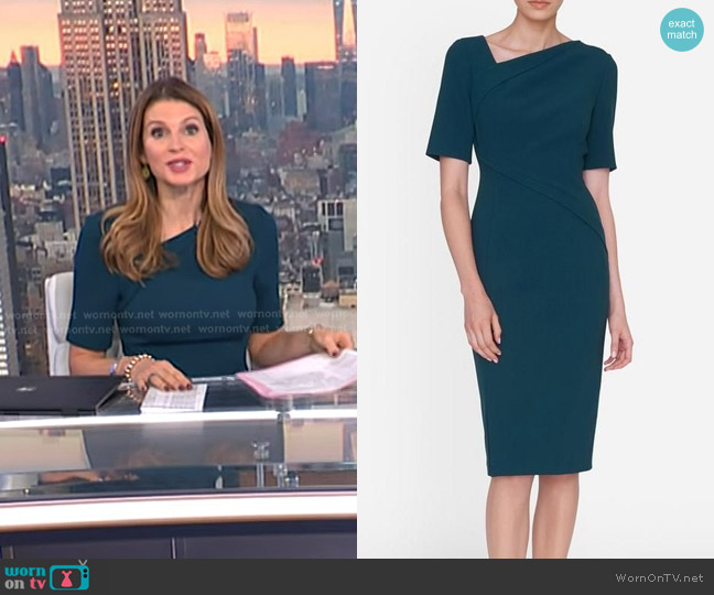 LK Bennett Saskia Dress in Evergreen worn by Jen Maxfield on Today