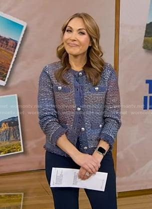Lori’s blue knit jacket on Good Morning America