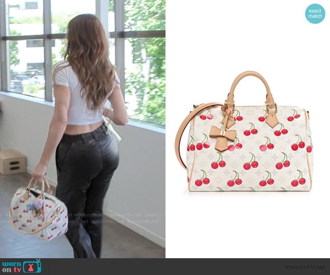 Louis Vuitton LV X TM Monogram Cerises Speedy Soft Bandouliere 30 worn by Khloe Kardashian (Khloe Kardashian) on The Kardashians