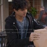 Lucas’s black hooded jacket on Greys Anatomy