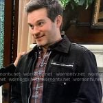 Lucas’s dark brown jacket on General Hospital