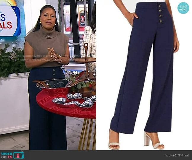 Sheinelle’s navy wide-leg pants on Today