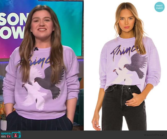 Madeworn Prince Sweatshirt worn by Kelly Clarkson on The Kelly Clarkson Show