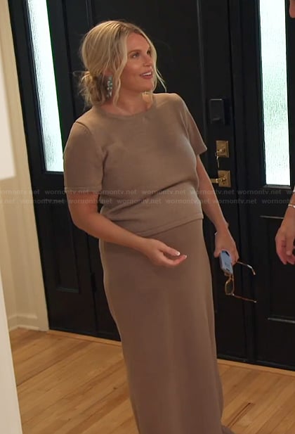 Madison's brown knit top and skirt on Southern Charm