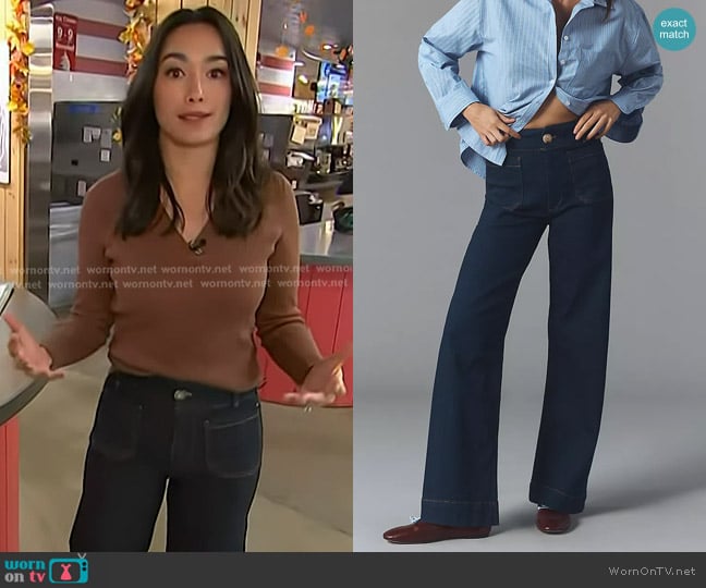 Maeve The Colette Full-Length Wide-Leg Jeans worn by Emilie Ikeda on Today