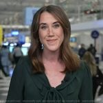 Maggie’s green ruffle tie neck blouse on Today